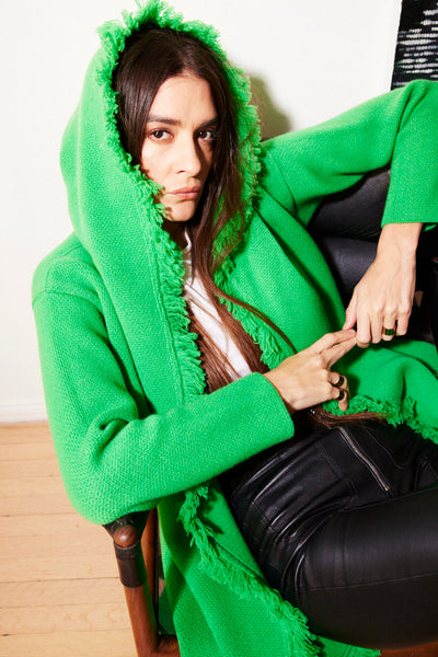Grande fluffy hooded cardigan top